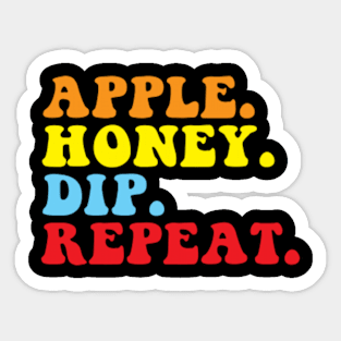 Rosh Hashanah Apple Honey Dip Repeat Jewish New Year Shofar Sticker